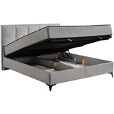 MID.YOU POSTELJA Z VZMETNICO 180 cm x 200 cm , tekstil, leseni material siva | Shoptok.si