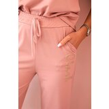 Kesi Włoski Women's viscose set with short sleeves and long pants dark pink | Shoptok.si