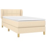  Box spring postelja z vzmetnico krem 80x200 cm blago, (20892647) | Shoptok.si