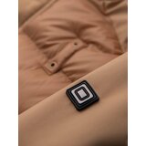 Ombre Men's long quilted jacket with large pockets - beige | shoptok.hr