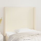  Uzglavlje s ušima krem 103x16x118/128 cm od umjetne kože | shoptok.hr