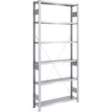 eurokraft pro Skladiščni sestavljiv regal, pocinkan, srednje težka izvedba, višina regala 2500 mm, osnovni regal, širina x globina 1000 x 300 mm | Shoptok.si
