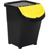  Složive kante za otpad s poklopcima 3 kom crne PP 120 L | shoptok.hr