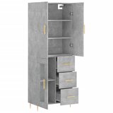  Visoka komoda siva betona 69,5x34x180 cm od konstruiranog drva | Eponuda.com