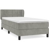 Box spring krevet s madracem svjetlosivi 90x190 cm baršunasti | shoptok.hr