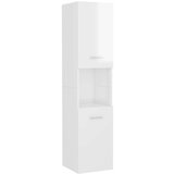vidaXL Kopalniška omarica visok sijaj bela 30x30x130 cm iverna plošča | Shoptok.si