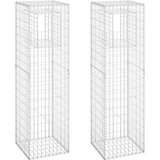 vidaXL gabionske stupne košare 2 kom 50 x 50 x 180 cm željezne | shoptok.hr
