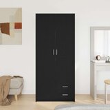 vidaXL Garderobna omara Črn hrast Inženirski les 80x52x180 cm | Shoptok.si