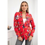 Turecki Printed cotton jacket with a button raspberry Cene