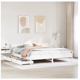 vidaXL Okvir kreveta bez madraca bijeli 200x200 cm od masivne borovine | shoptok.hr