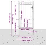  Ograjna vrata HORST Jeklo Črna Zaklenljivo, (5000301108) | Shoptok.si