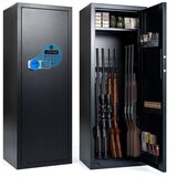 Securo ormar za oružje za 6 pušaka, elektronska brava, 48 x 38 x 130 cm, crni u