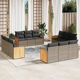 Maison Chic Seti vrtnega pohištva - Vrtna garnitura - Vrtni pohištvo set 12-delna z blazinami siva poli ratan, (21810284) | Shoptok.si