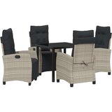 vidaXL 5-delni vrtni jedilni set Svetlo siva Poli ratan | Shoptok.si