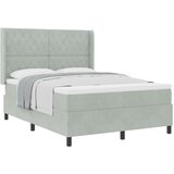 vidaXL Box Spring postelja z vzmetnico svetlo siva 140x190 cm žamet | Shoptok.si