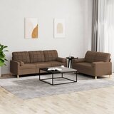  2-dijelni set sofa s jastucima smeđi od tkanine | shoptok.hr