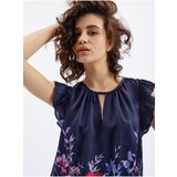 Orsay Dark blue Ladies Floral Blouse with Frill - Women | shoptok.hr