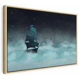  Slika - Night Waves (1 Part) Wide - Second Variant 90x60 U prirodnom drvenom okviru | shoptok.hr