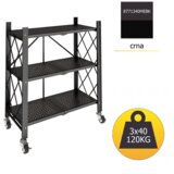  Polica metalna sklopiva sa točkićima 87x71x34cm | Eponuda.com