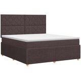  Boxspring krevet s madracem Tamno smeđa 180 x 200 cm Tkanina | shoptok.hr