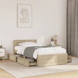  Okvir za krevet s uzglavljem boja hrasta 75x190 cm drveni | shoptok.hr