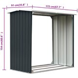  Vrtna ostava za drva od pocinčanog čelika 172x91x154 cm antracit | Eponuda.ba