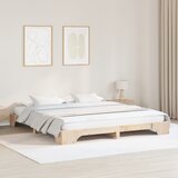 vidaXL Posteljni okvir Naravni Trden borov les 200 x 200 cm Vzdržljiv Cene