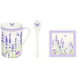 Easy Life Skodelica za kavo ali čaj z žličko in podstavkom Lavender Field | Shoptok.si