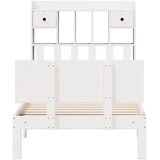 Krevet s regalom za knjige bez madraca bijeli 90x200cm borovina | Eponuda.com