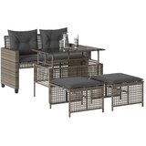  4-dijelni set vrtnih sofa s jastucima sivi od poliratana staklo | shoptok.hr