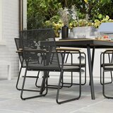  7-dijelni metalni blagovaonski set za 6 osoba blagovaonski stol sa 6 stolica blagovaonski set prirodno drvo + crna boja | shoptok.hr