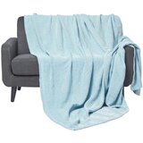 HOMESCAPES Bombažna odeja Halden Chevron Teal, 255x360 cm, (20749920) | Shoptok.si