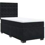 vidaXL Box spring postelja z vzmetnico črn 90x190 cm žamet | Shoptok.si