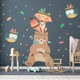 Ambiance Otroške stenske nalepke Bear Indian Happy | Shoptok.si