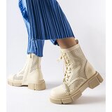 Gemre Beige lace-up ankle boots Corpus | Shoptok.si