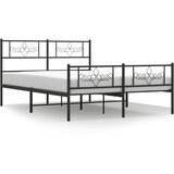 vidaXL Kovinski posteljni okvir z vzglavjem in vznožjem črn 150x200 cm, (20905188) Cene