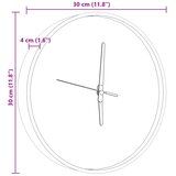  Zidni sat sa svjetlećim oznakama i kazaljkama plavi Ø 30 cm | shoptok.hr
