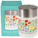 Otroška termovka za hrano v kremno beli in srebrni barvi 450 ml Wild Flowers –