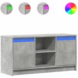 TV ormarić s LED svjetlima boja betona 100x34x50 cm drveni | Eponuda.com