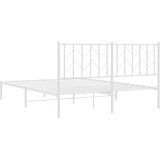  Metalni okvir za krevet s uzglavljem bijeli 150x200 cm | shoptok.hr