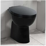  Visoka WC školjka brez roba počasno zapiranje 7 cm višja črna | Shoptok.si