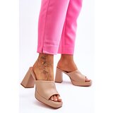 Boto Leather High Heels Beige Livesa | ePonuda.com