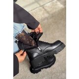 NİŞANTAŞI SHOES Juniper Black Genuine Leather Heeled Lace Up Women's Boots | shoptok.hr