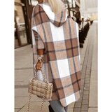 Fenzy Plašč S Karo Potiskom, Rjava | Shoptok.si