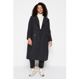 Trendyol Curve Black Regular Fit Pocket Flap Herringbone Patterned Cashmere Coat | Shoptok.si