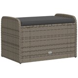  Klupa za pohranu s jastukom siva 80 x 51 x 52 cm od poliratana | shoptok.hr
