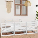 Maison Chic Seti vrtnega pohištva - Vrtna garnitura - Vrtni pohištvo set 6-delna bela trdna borovina, (21819887) | Shoptok.si