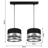  Luster na sajli MILO 2xE27/60W/230V srebrna/crna | Eponuda.com