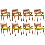 The Living Store Vrtni stoli z blazinami 8 kosov trden akacijev les - Vrtni Stol, (21478209) | Shoptok.si