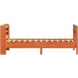 vidaXL Posteljni okvir brez vzmetnice voščeno rjav 75x190 cm borovina | Shoptok.si